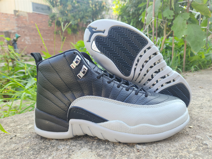 Men's Running weapon Air Jordan 12 Black/White Shoes 088